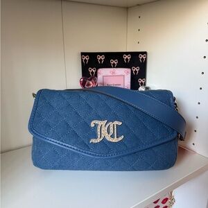 Juicy Couture Isn’t She Lovely Denim Blue Quilted Shoulder Bag